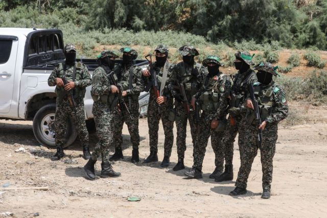 Các thành viên của Lữ đoàn al-Qassam, một nhánh quân sự của Hamas vào tháng 8/2022