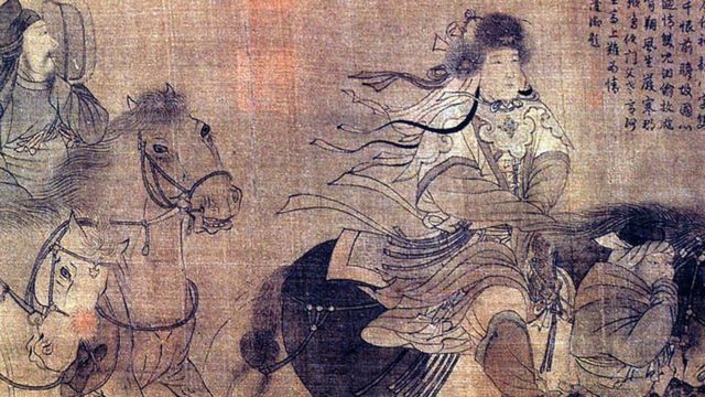 Mujer Xiongnu a caballo