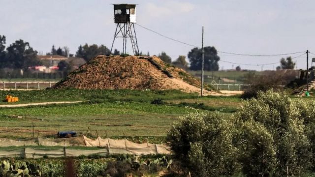 یک برج دیدبانی حماس در امتداد مرز غزه با اسرائیل