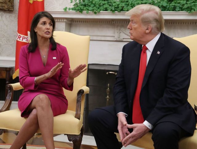 Nikki Haley con Donald Trump.