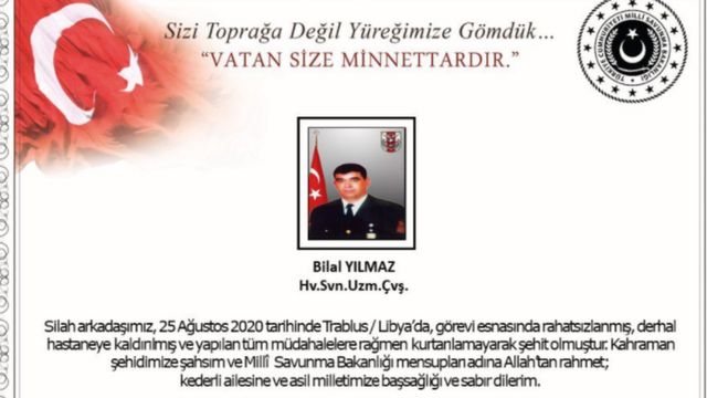 MSB'nin taziye mesajı