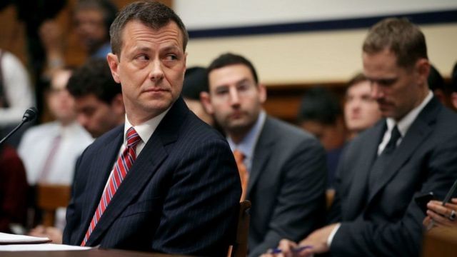 Strzok waxa shaqada FBI laga eryey markii ay caddaatay inuu si shakhsi ah u necebyahay Trump