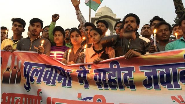 पटना में पुलवामा हमले के बाद विरोध प्रदर्शन