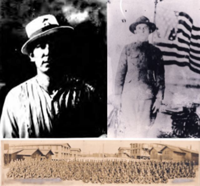 Estas son las únicas imágenes que se conservan de El Isleño. Abajo, la fotografía del 105 Regimiento de Ingenieros del que formó parte en la I Guerra Mundial.