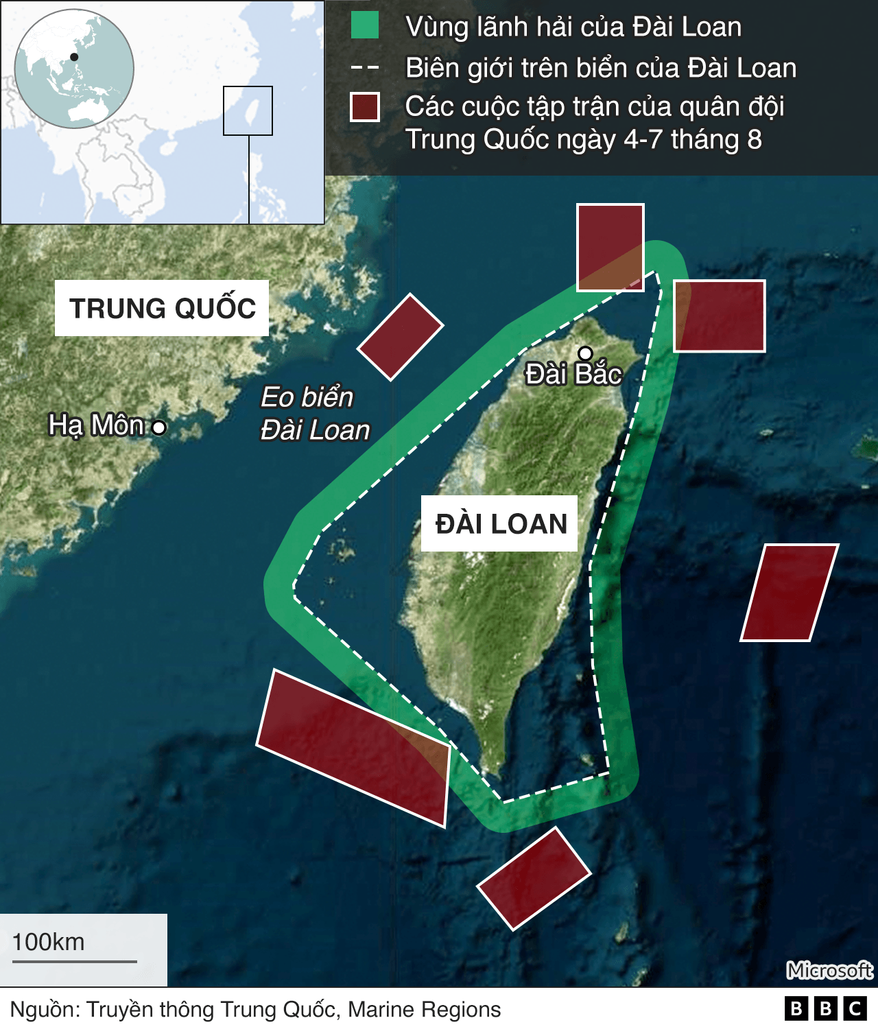 Với tập trận quanh Đài Loan hiện nay, bản đồ trở thành công cụ cần thiết để theo dõi và xác định rõ ràng những hoạt động của quân đội. Nó cũng giúp cho người dân có thể biết được những khu vực cần tránh để giữ an toàn cho mình.