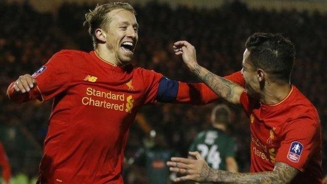 Lucas Leiva na murnar kwallon da ya ci