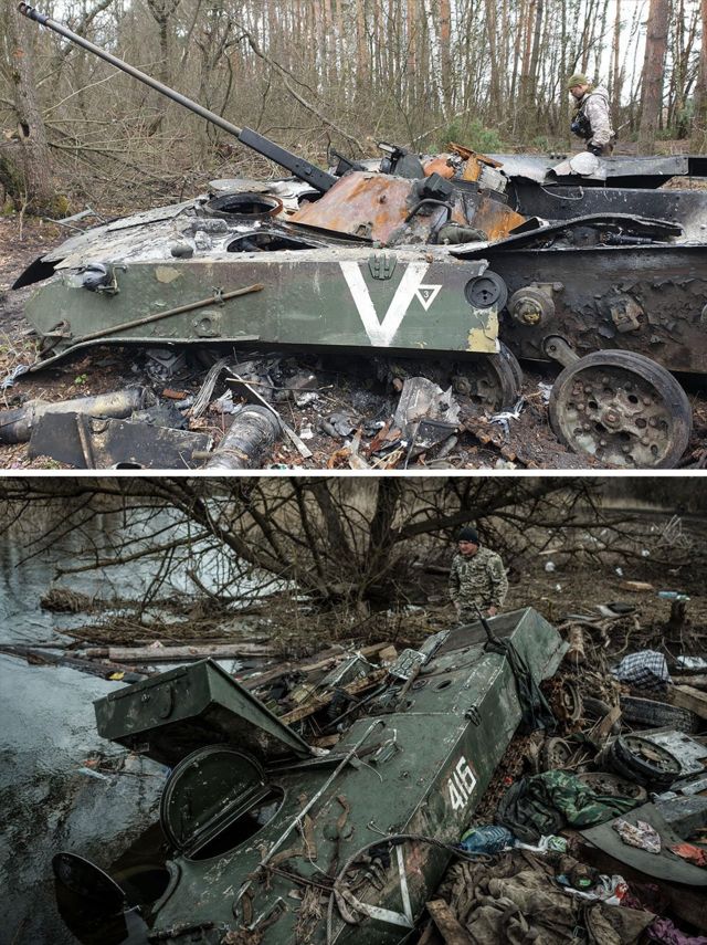 损毁的311团战车(photo:BBC)