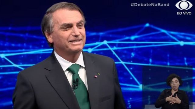 Bolsonaro durante debate na Band