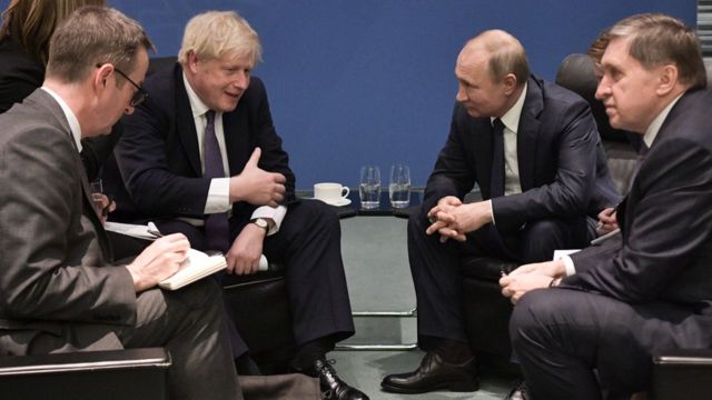 Встреча Бориса Джонсона и Владимира Путина
