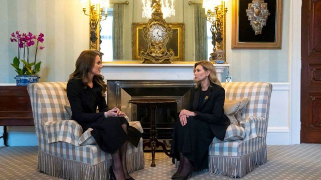 Olena Zelenska ve Prenses Kate, Buckingham Sarayı'nda