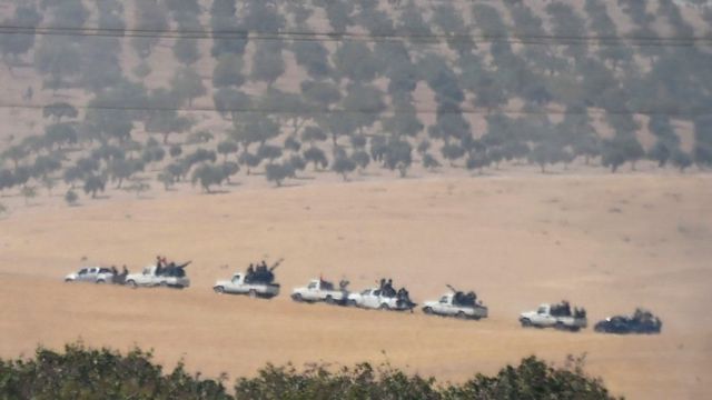 Бойцы Свободной сирийской армии готовятся к наступлению на Джараблус
