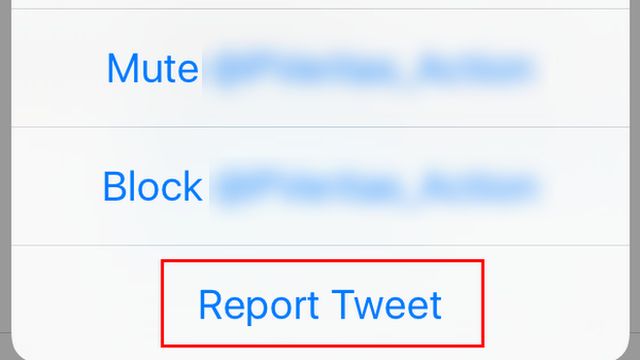 Twitter report tweet button