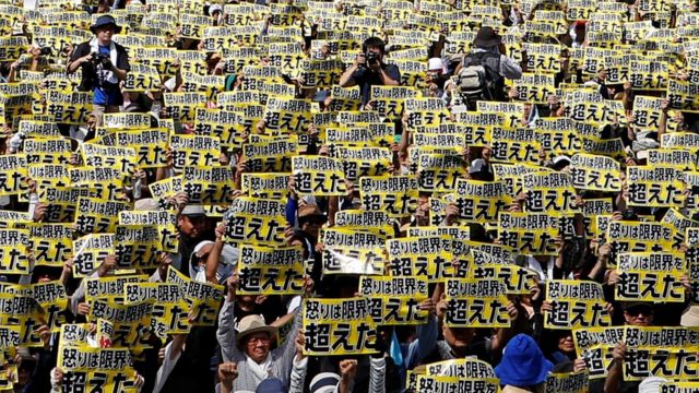 Protesta en Okinawa