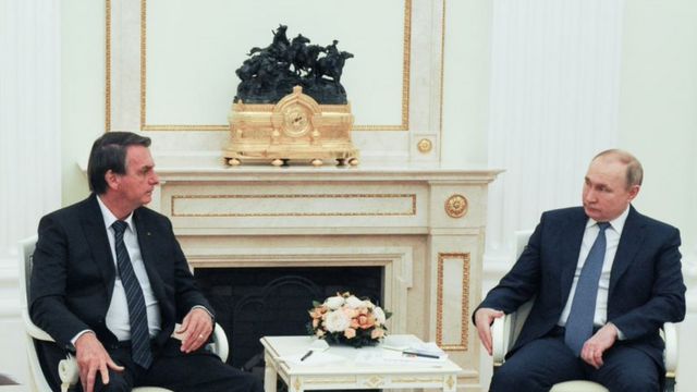 Presidente Bolsanaro do Brasil e Presidente Putin da Rússia