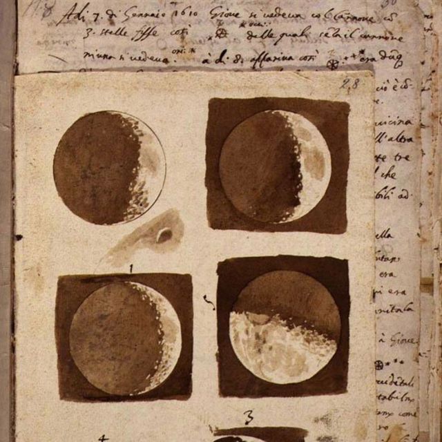 Dibujos de la Luna de Galileo Galilei Foto: gentileza ESA