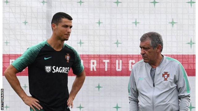 Cristiano Ronaldo (left) with Portugal coach Fernando Santos