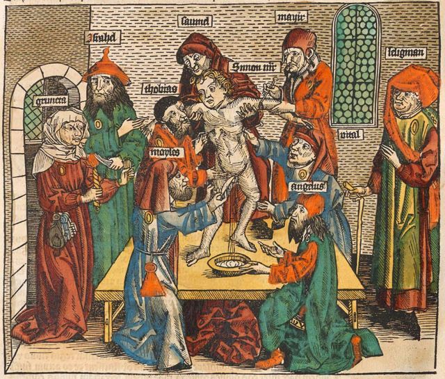 Xilogravura de 1493 da história de Simão de Trento (1472-1475)