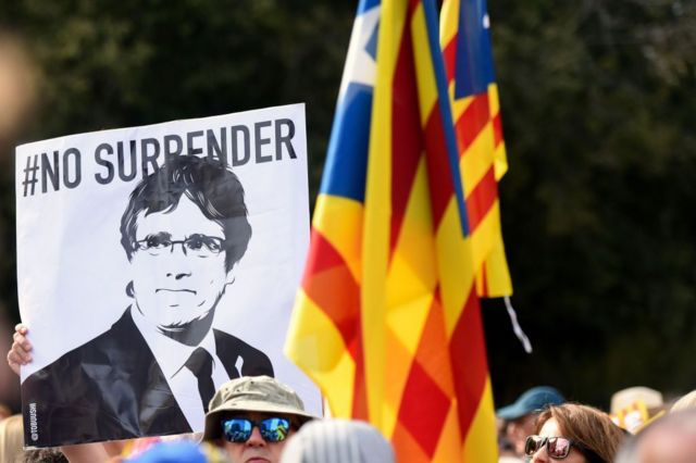 Pancarta de Puigdemont. 