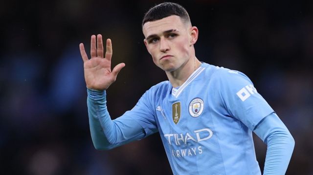 Phil Foden in action for Manchester City
