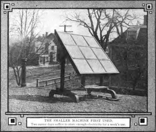 Painel solar de Cove em 1909