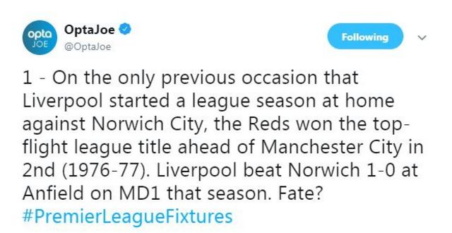 Premier League Fixtures 2019 20 Season Starts With Liverpool Hosting Norwich Bbc Sport