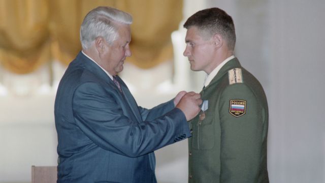 Борис Ельцин и Михаил Теплинский