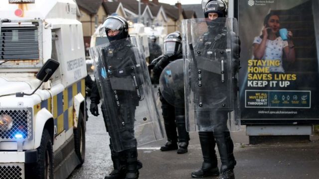 Riot police in Northern Ireland