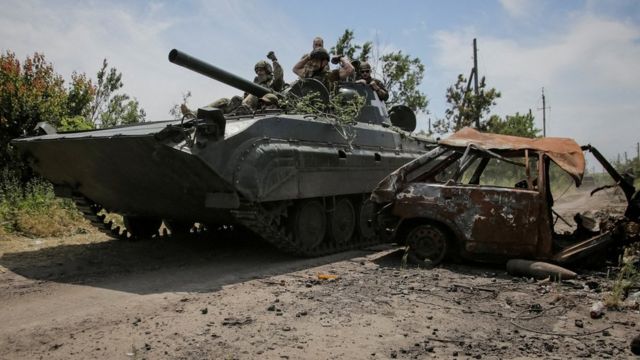 Ukrainian soldiers.