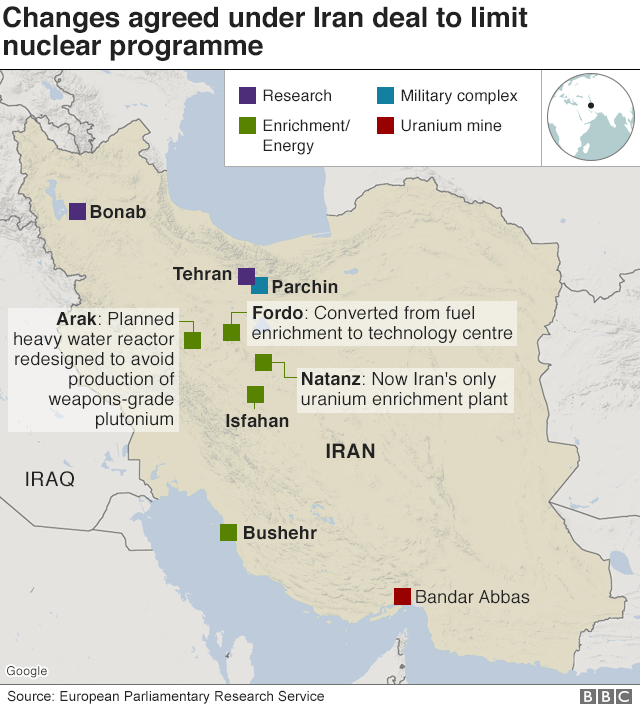 Iran Nuclear Programme Threat Of Israeli Strike Grows BBC News    109532543 Iran Nuclear Sites V5 640map Nc 