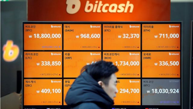 韩国2018年开始收紧对虚拟电子货币交易的监管。中国和美国都在近期宣布了和比特币有关的监管措施。(photo:BBC)