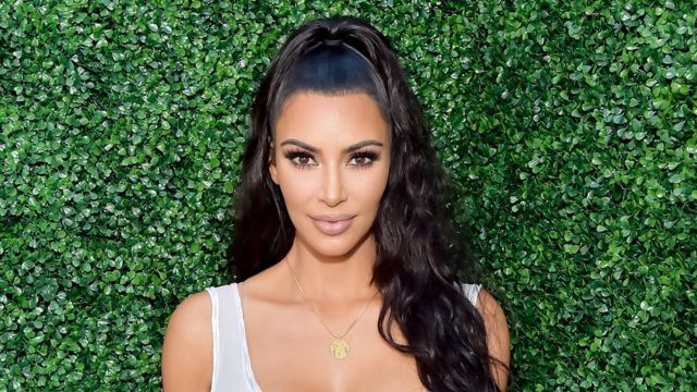 Kim Kardashian attending a KKW Beauty Fan Event