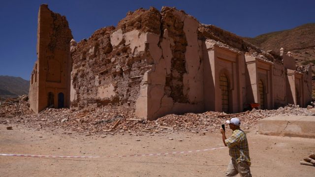 مسجد تينمل بعد الزلزال