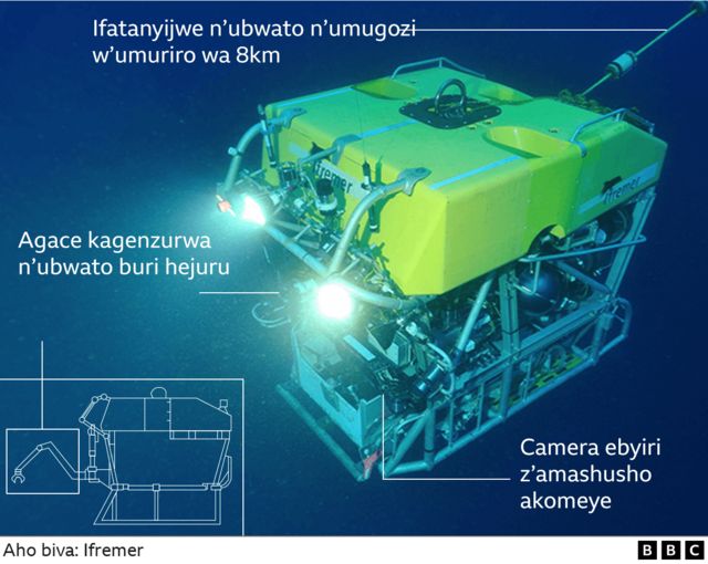 ROV igikoresho cyabonye  ibyo bisigazwa kiba gifite ubushobozi bwo gukorera hafi mu nyanja kuri 6km