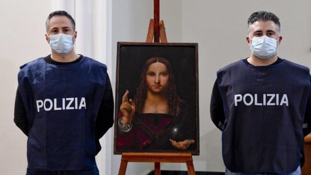 The painting of the Savior of the World is in the possession of the Italian police