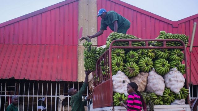 Abacuruza ibiribwa bemerewe gukomeza kazi kabo muri ibi bihe bidasanzwe mu Rwanda, aha ni ku isoko rya Kimironko i Kigali