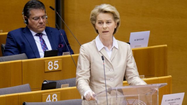 Ursula von der Leyen, presidenta de la Comisión Europea.