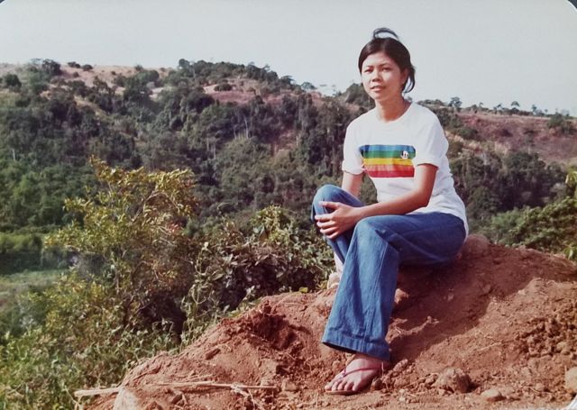 Ann Phong tại trại tị nạn Palawan năm 1982, trước khi đến Mỹ định cư