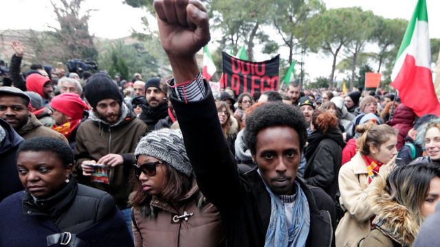 Anti-racism rally for Macerata