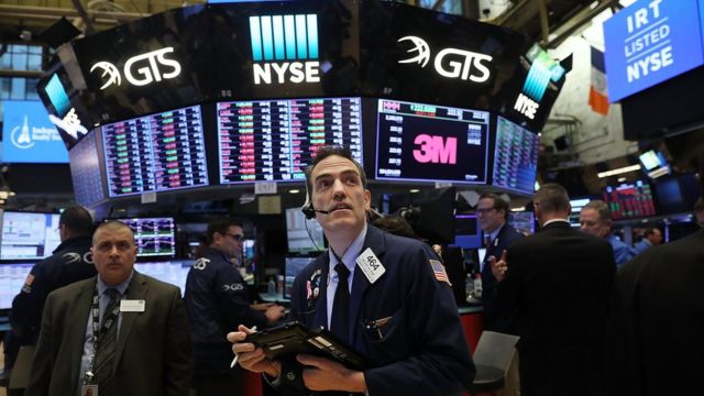 Corredor de la bolsa de Wall Street.