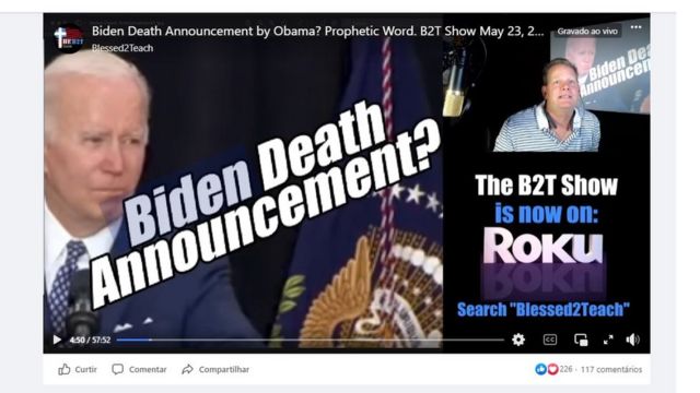 Vídeo divulga ideia falsa de que Biden estaria morto