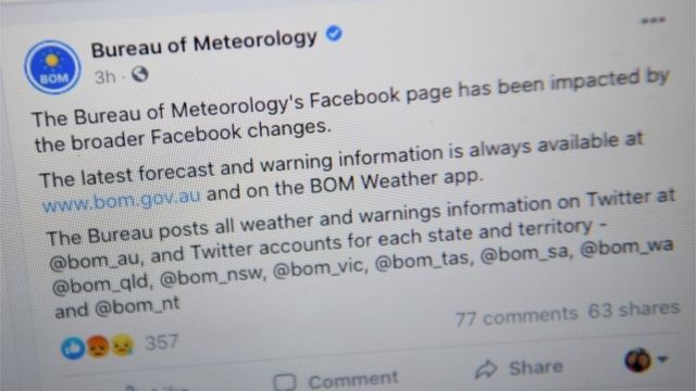 Una publicación del Buró de Meteorología australiano