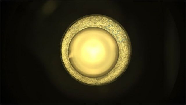 ... but when the camera examined the metal tube that the sample was supposed to contain, it was empty