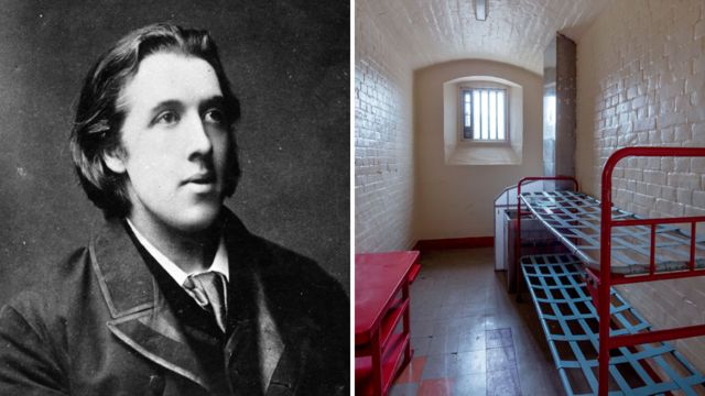 Oscar Wilde (1881) e sua cela na prisão Reading