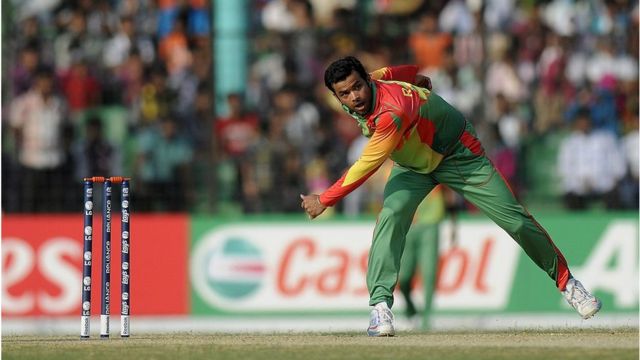 Abdur Razzak in a match of the 2014 T20 World Cup