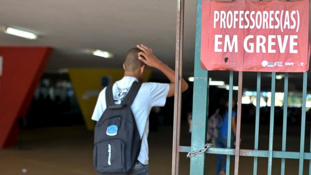 Escola em greve no Distrito Federal