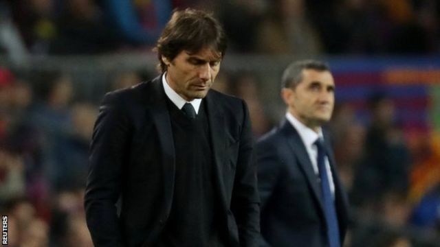 Antonio Conte Chelsea Boss Says 3 0 Defeat In Barcelona Unfair Bbc Sport