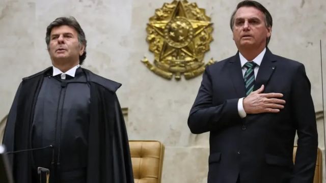 Luiz Fux, atual presidente do STF, e Bolsonaro