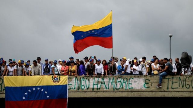 Protesta antigubernamental en Caracas.