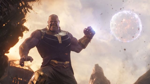 Thanos in scene from Avengers: Infinity War