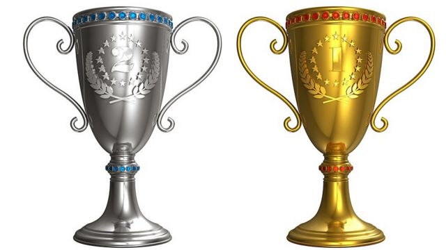 Copas de oro y plata